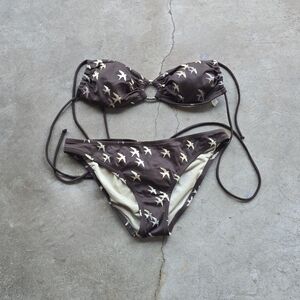 Vtg Victoria Secret Womens Swimsuit O Ring Bikini Size M Rare Y2K Indie Boho